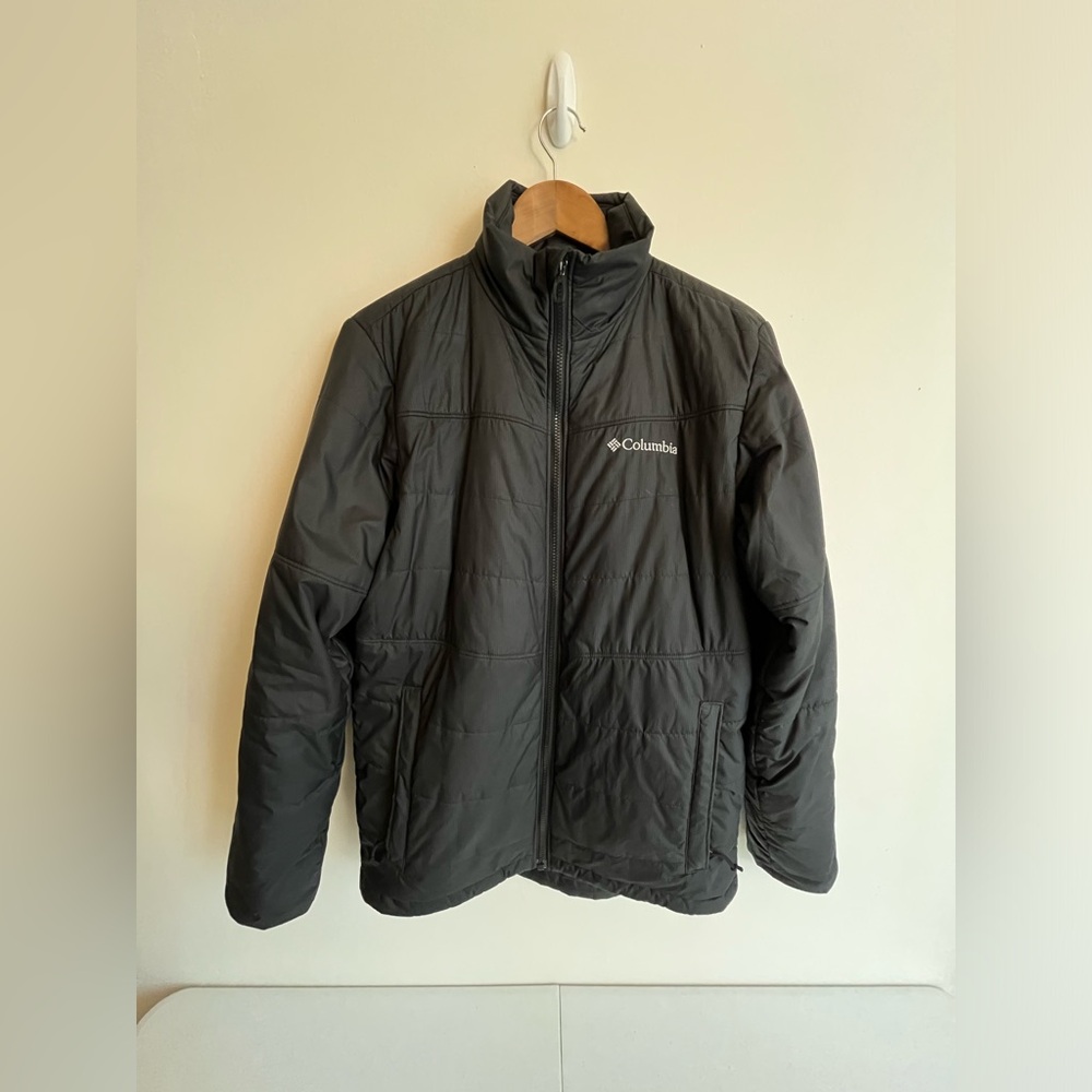 Black Puffer Jacket, Men's Size Small, Columbia, Omni Heat